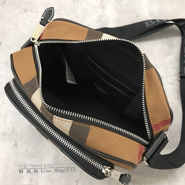 Burberry專櫃新款男包 巴寶莉徽標品牌專用格紋男士相機包斜挎包  db1207